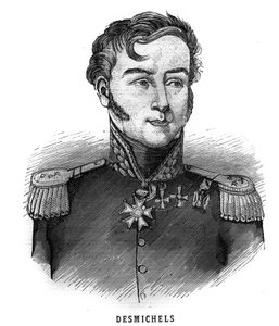 Retrato de Louis Alexis Desmichels, general francés (1779-1845). Grabado en "Les Illustrations De L