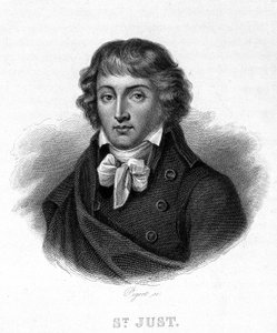 Retrato de Louis Antoine Léon Saint-Just (1767 - 1794) - en “Revolución francesa” de Thiers