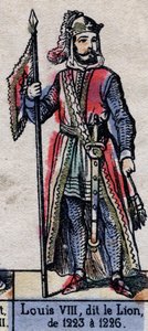 Retrato de Luis VIII de Francia conocido como el León (1187-1226) (dinastía de los Capetos). Ilustración de finales del siglo XIX