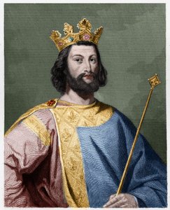 Retrato de Luis VII el Joven (1120 - 1180), Rey de Francia - en “Histoire des Francais” de Lavallee, grabado, sd. de French School