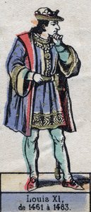 Retrato de Luis XI de Francia, conocido como el Prudente (1423-1483) (dinastía de los Capetos). Ilustración de finales del siglo XIX. de French School