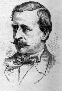 Retrato de Louis de Lomenie (1815-1878), ensayista y académico francés. Grabado en 