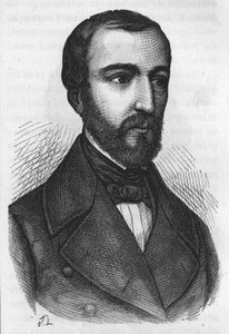 Retrato de M. de Falloux, político francés (1811 - 1886). Grabado de L