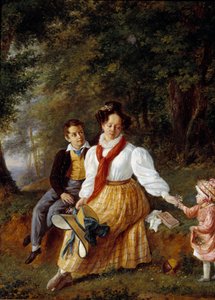 Retrato de Madame Paul de Lock con sus hijos de French School
