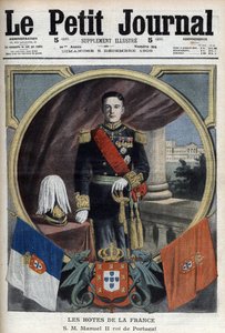 Retrato de Manuel II Rey de Portugal (1889-1932) durante su visita a París - "Le Petit Journal" del 5 de diciembre de French School