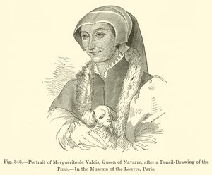 Retrato de Margarita de Valois, Reina de Navarra (grabado) de French School