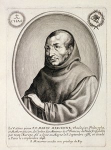 Retrato de Marin Mersenne (1588-1648) grabado por Balthazar Moncornet (c.1600-68) de French School