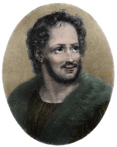 Retrato de Mathurin Regnier (1573-1613), poeta satírico francés - grabado