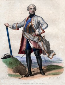 Retrato de Mauricio de Sajonia (1696-1750), militar alemán al servicio de Francia y Mariscal General de Francia. de French School