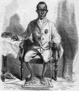 Retrato de Mongkut (Rama IV o Phrachomklao) (1804-1868), Rey de Siam (hoy, Tailandia). Grabado en 