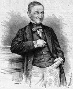 Retrato de Moreau Chaslon, presidente del consejo de administración de la Compagnie Générale des Omnibus (CGO). Siglo XIX. Grabado en 