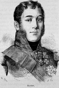 Retrato de Mortier, Duque de Treviso (1768 - 1835), Mariscal de Francia, asesinado durante el ataque de Fieschi - en “La Historia de Francia” de Henri Martin