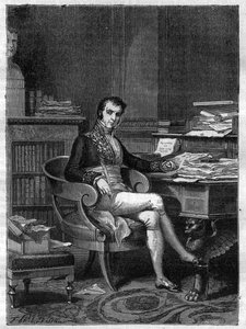Retrato de Nicolas François Mollien (1758-1850), político francés - en "Historia del imperio suite a la historia del consulado" por Adolphe Thiers - 1879 - colección privada de French School
