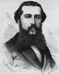 Retrato de Paul Soleillet (1842-1886), explorador francés. Grabado en “Le Monde Illustré” n°1118 del 31 de agosto de 1878 de French School