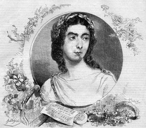 Retrato de Pauline Viardot (1821-1910), cantante francesa, en la ópera “Orfeo” del compositor alemán Cristoph Willibald von Gluck (1714-1787). Grabado en “Le Monde Illustré” n°137 del 26 de noviembre.
