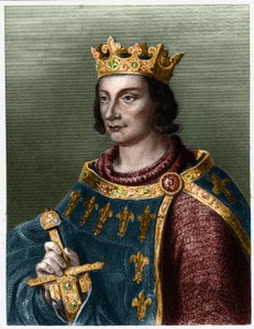 Retrato de Felipe III de Francia, conocido como Felipe el Audaz (1245-1285) (dinastía de los Capetos).- en “Histoire des Francais” de Lavallee, grabado, sd. de French School