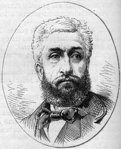 Retrato de Philippe Rousseau (1816-1888), pintor francés. Grabado en “Le Monde Illustré” n°890 del 2 de mayo de 1874