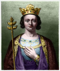 Retrato de Felipe V el Largo (1294 - 1322), Rey de Francia - en “Histoire des Francais” de Lavallee, grabado.
