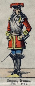 Retrato de René Duguay Trouin (Duguay-Trouin) (René Trouin du Gué llamado) (1673-1736) marinero francés. Imagen de Épinal de finales del siglo XIX.