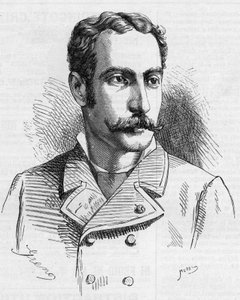 Retrato de Robert Ivens (1850-1898) explorador portugués, en "El Mundo Ilustrado" de French School