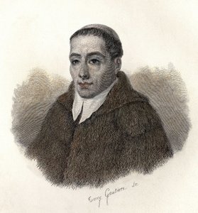 Retrato de San Bernardo de Menthon (923-1009), archidiácono de Aosta y fundador de los hospicios de San Bernardo. En "Retratos de hombres útiles". de French School
