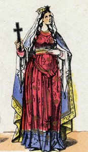 Retrato de Santa Clotilde, Reina de los Francos (c. 475-545), esposa de Clodoveo I. de French School