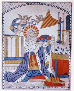 Retrato de San Luis en oración de French School
