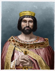 Retrato de Thierry I (? - 533), Rey de Austrasia - en “Histoire des Francais” de Lavallee, grabado, sd.