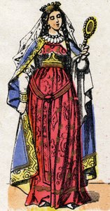 Retrato de Ultrogothe (fallecida después de 566-567) Reina de Francia y esposa de Childeberto I. de French School