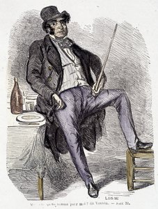 Retrato de Vautrin (personaje inspirado en Vidocq) - en "Esplendores y miserias de las cortesanas" de Balzac. de French School