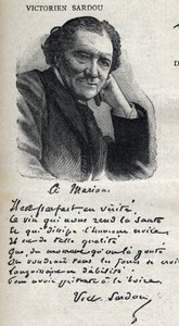 Retrato de Victorien Sardou (1831-1908), dramaturgo, en "Le Petit Parisien". de French School
