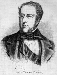 Retrato de William Spencer Cavendish (1790-1858), duque de Devonshire. Grabado en "Le Monde Illustré" n°45 del 20 de febrero de 1858. de French School