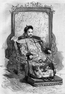 Retrato de Xianfeng (1831-1861), Emperador de China de la Dinastía Qing. Grabado en 