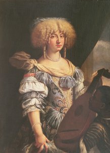 Retrato de una mujer con un paje morisco