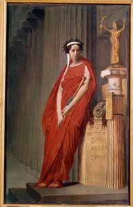 Retrato de la comediante Elisabeth Felix llamada Mademoiselle Rachel (1821-1858) encarna la tragedia