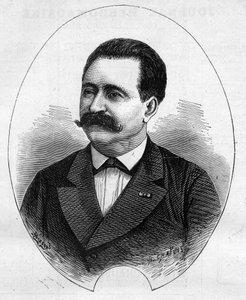 Retrato del "Doctor Nicolay" (Faure Nicolay, mago francés?). Grabado en "Le Monde Illustré" n°1052 del 9 de junio de 1877. de French School