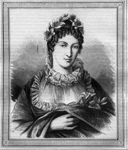 Retrato de la Duquesa de Angulema Marie Thérèse Charlotte de Francia conocida como Madame Royale (1778-1851). Grabado en “Historia de los Papas-Reyes-Reinas y Emperadores a través de los siglos” por Maurice Lachatre de French School