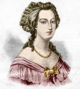 Retrato de la Marquesa de Boufflers Marie Francoise Catherine de Beauvau Craon (1711-1787). Grabado en 