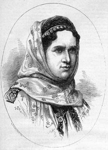 Retrato de la Princesa de Rumania Elisabeth Pauline Ottilie Louise de Wied (1839-1914), esposa del futuro Rey Carlos I (Carol I) de Rumania. Grabado en "Le Monde Illustré" n°1054 del 23 de junio de 1877.