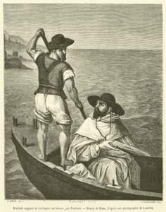 Retrato supuesto de Cervantes en barco de French School