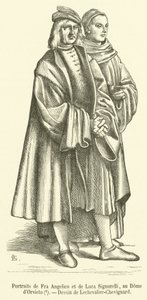 Retratos de Fra Angelico y de Luca Signorelli, en la Catedral de Orvieto de French School