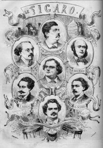 Retratos de periodistas del periódico francés “Le Figaro” de French School