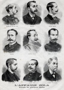 Retratos de los principales testigos en el caso Dreyfus Zola en 