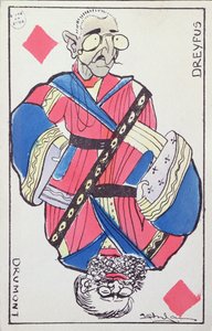 Caricaturas en postal de Alfred Dreyfus (1859-1935) y Edouard Drumont (1814-1917), finales del siglo XIX