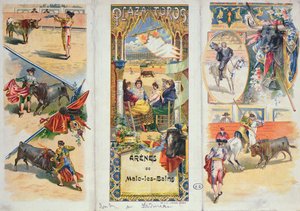 Cartel publicitario de la Plaza de Toros en Malo-les-Bains, finales del siglo XIX de French School