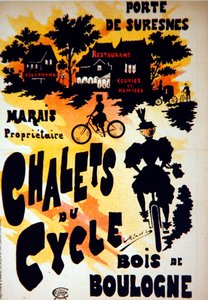 Póster publicitario de los Chalets du Cycle, Bois de Boulogne, cerca de la Porte de Suresnes de French School