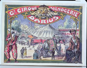 Póster publicitario del Gran Circo Menagerie Darius, 1924