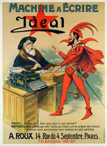 Póster publicitario de la máquina de escribir Ideal