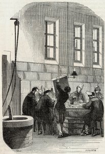 Correos: Clasificación de Cartas para Departamentos y el Extranjero - Grabado en "Tableau-de-Paris" por Edmond Texier 1852 de French School
