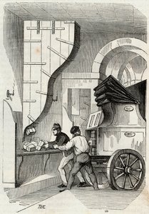 Correos: la carga del trunk poste - Grabado en "Tableau-de-Paris" por Edmond Texier 1852 de French School